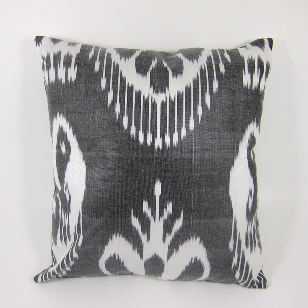 Gray ikat pillowcase